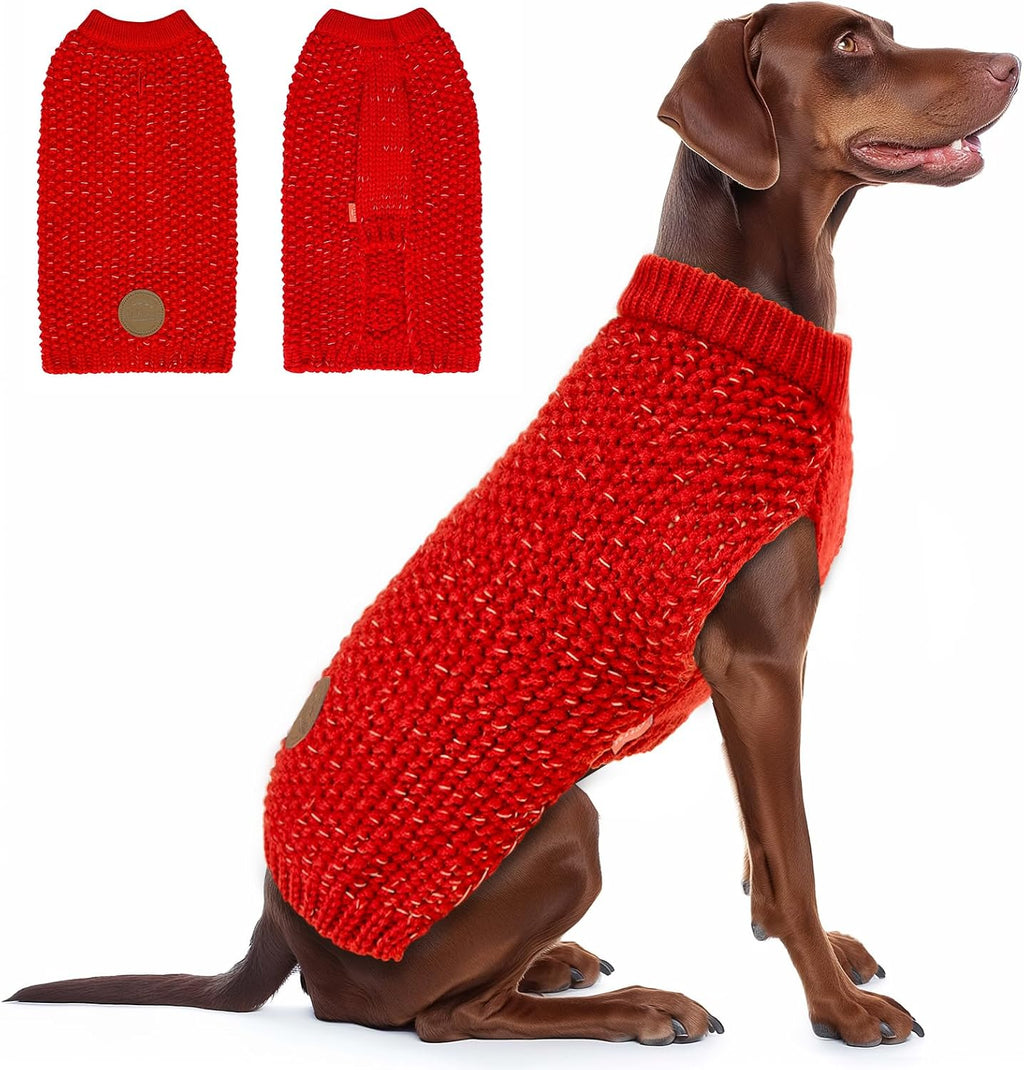 KYEESE Dog Sweater with Leash Hole Comfy Pullover Sweater Medium Size Male with Reflective Yarn Warm Pet Coats Stretchy Cozy Lightweight Thick Knitwear Dog Clothes,Grey, X-Large - Image 12