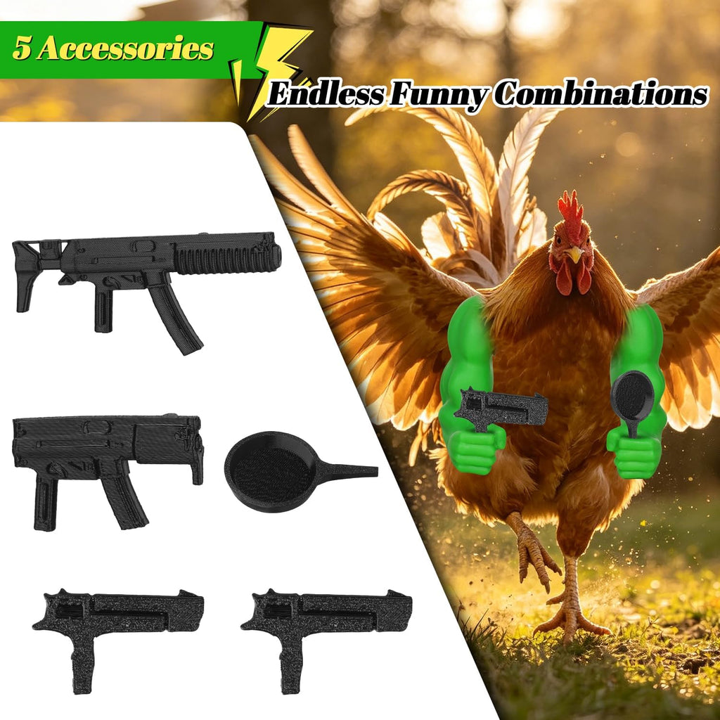 Funny muscular poultry costume arms with mini accessories set