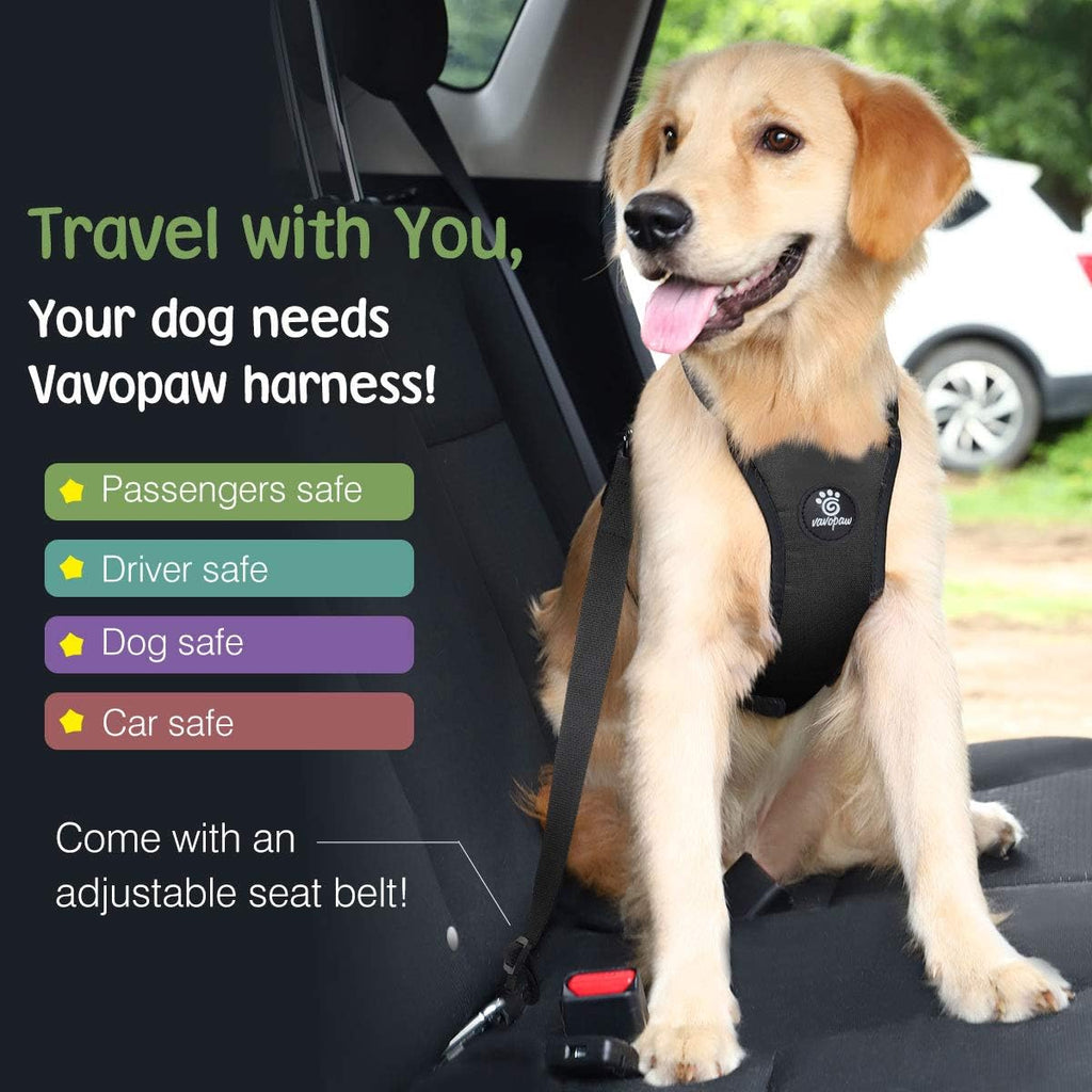 VavoPaw adjustable dog car harness side profile