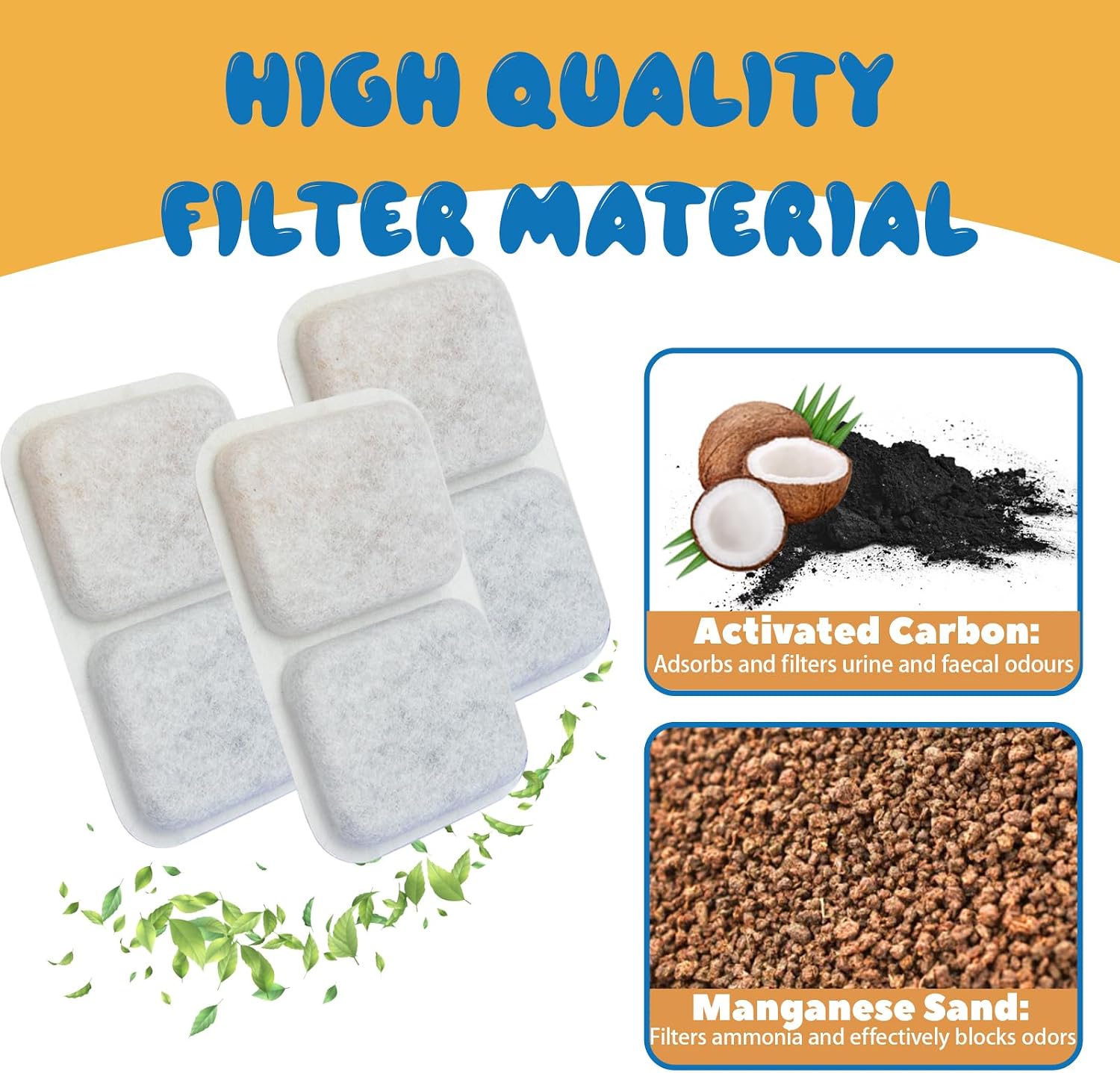 Fourteen pack of premium charcoal pet odor control pads arranged neatly on a clean background.