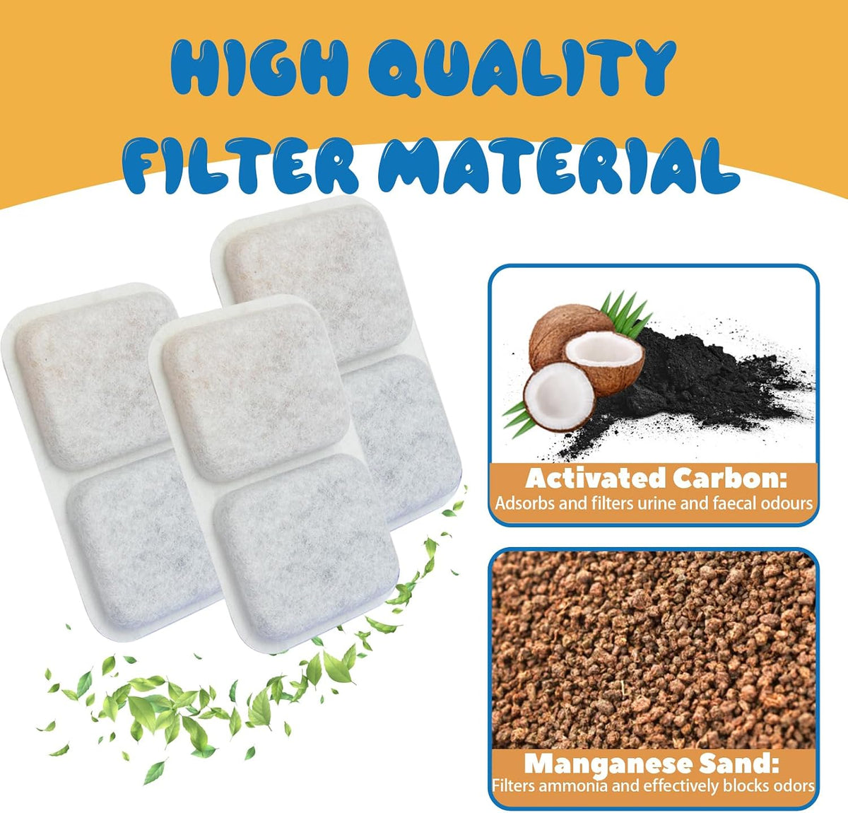 Fourteen pack of premium charcoal pet odor control pads arranged neatly on a clean background.
