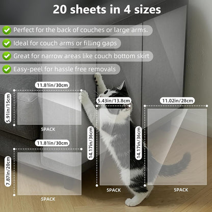 Transparent furniture scratch guard sheets applied to sofa