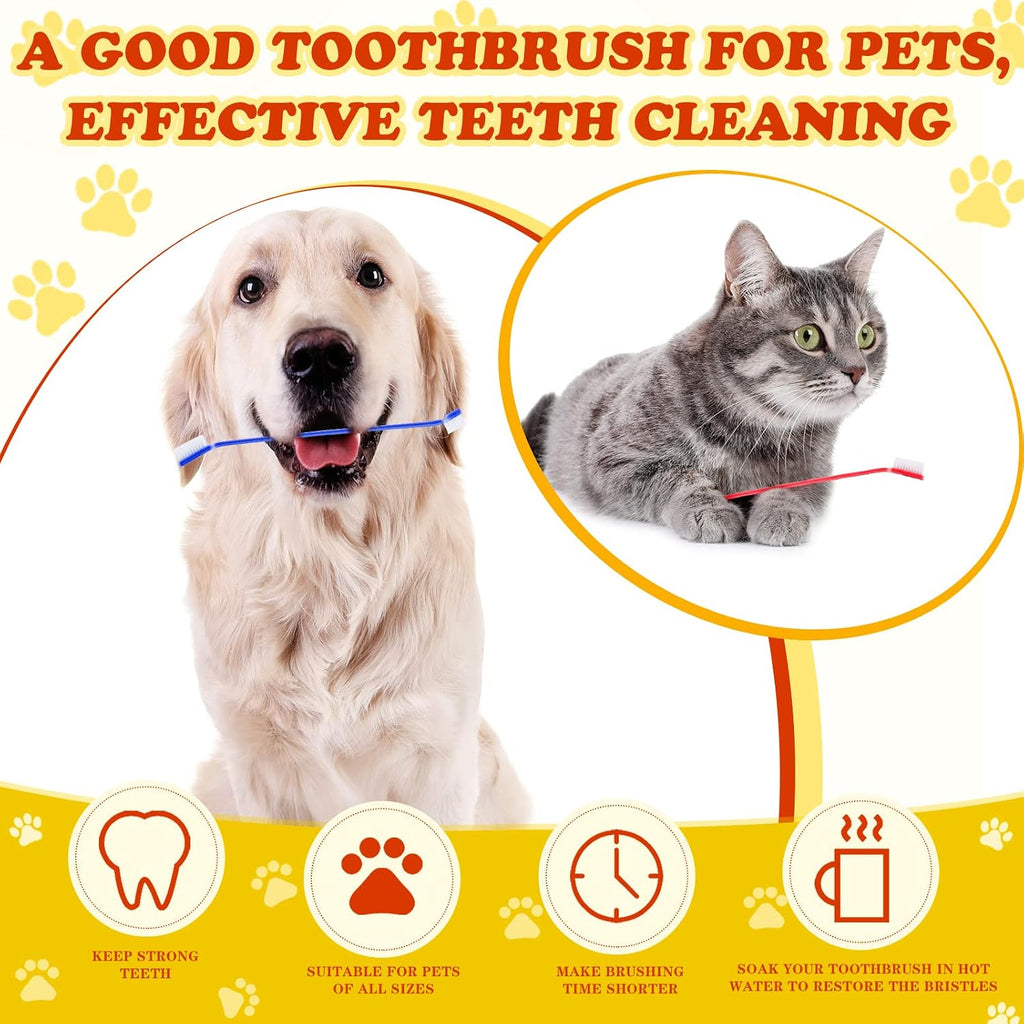 Long handle pet dental cleaning brush for large and small dogs