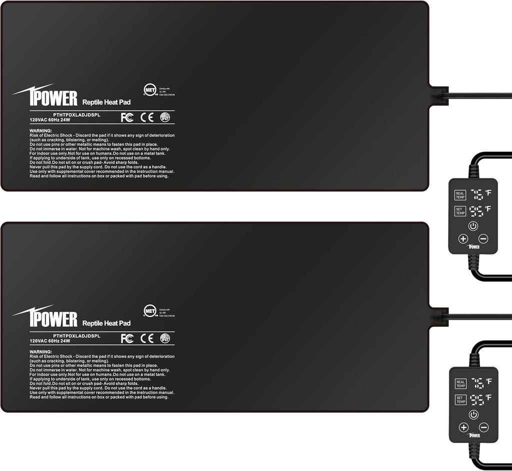 iPower 8 by 12-Inch 16W Reptile Heat Mat, Under Tank Warmer Terrarium Heat Pad for Turtles Lizards Frogs and Other Small Animals, Multi Sizes - Image 12