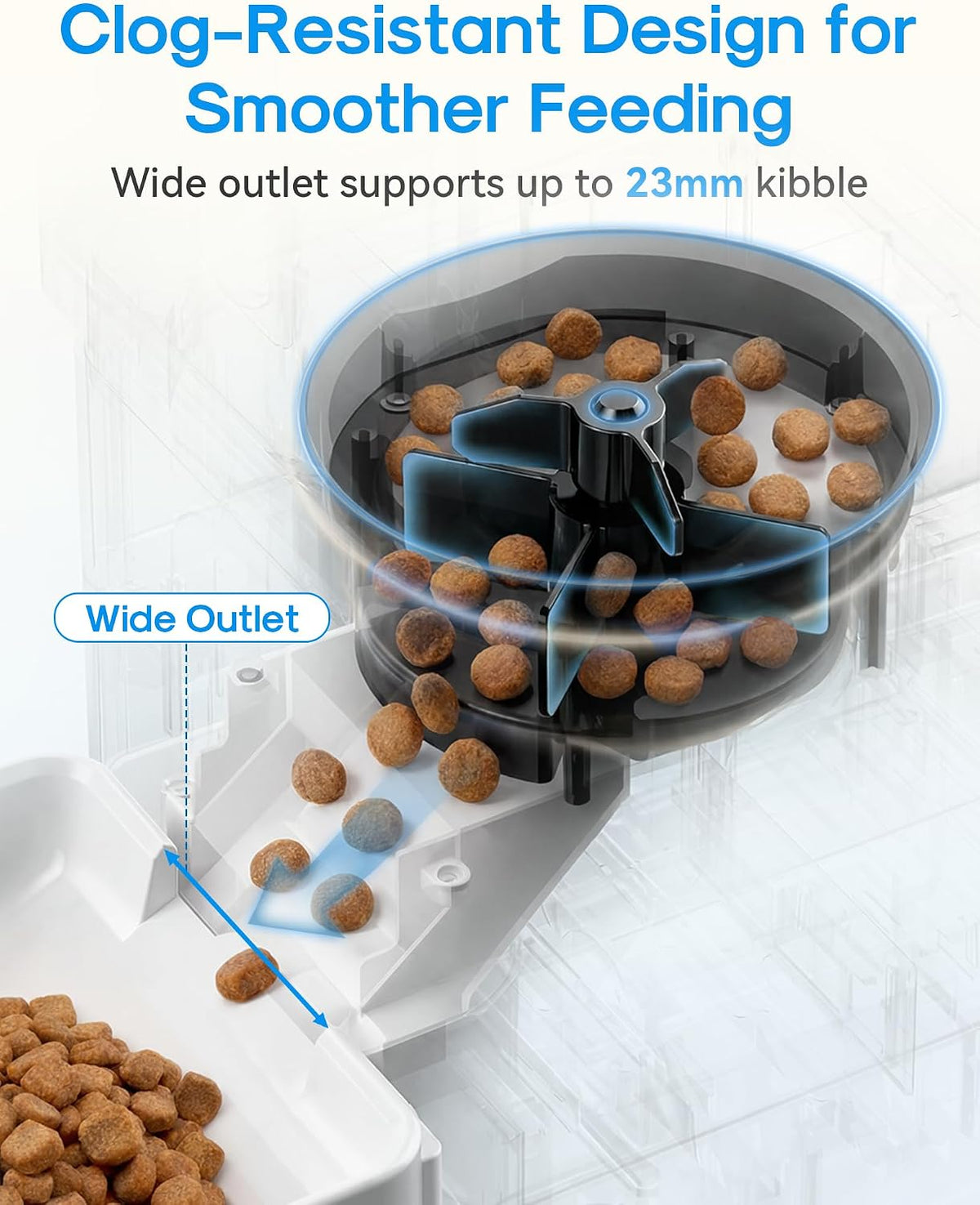 Large breed automated feeder showcasing the elevated stand attachment for improved pet feeding posture