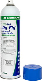 Prozap dairy fly control spray displaying active ingredient percentage label details