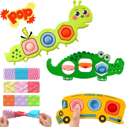 Iceacrin 7 Pcs Fidget Popper Sensory Toy Set front view