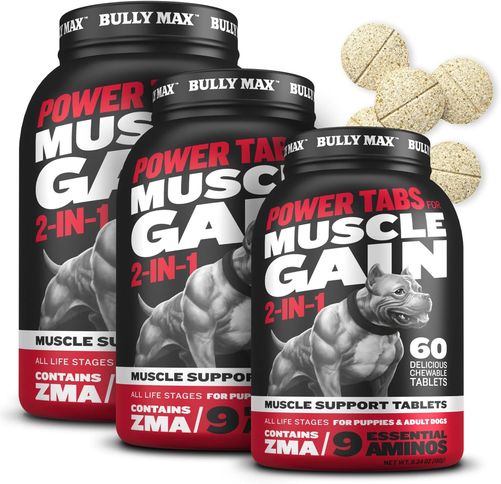 Bully Max 2-in-1 Muscle Builder Chewable Tablets for Puppies & Adult Dogs - Puppy & Dog Vitamins & Supplements for Muscle Gain & Growth - Ultimate Canine Multivitamins for All Breeds & Ages - 60 Tabs - Image 9