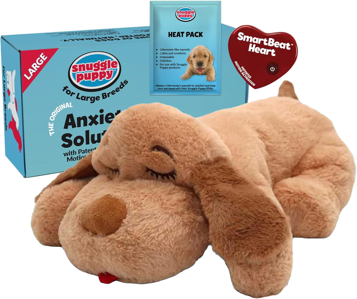 Snuggle Puppy Original Heartbeat Puppy Toy with Real-Feel Pulse & Heat Pack, Calming Sleep Aid for Puppy Anxiety, Crate Training, First Nights & New Puppy Transition - Biscuit - Image 9