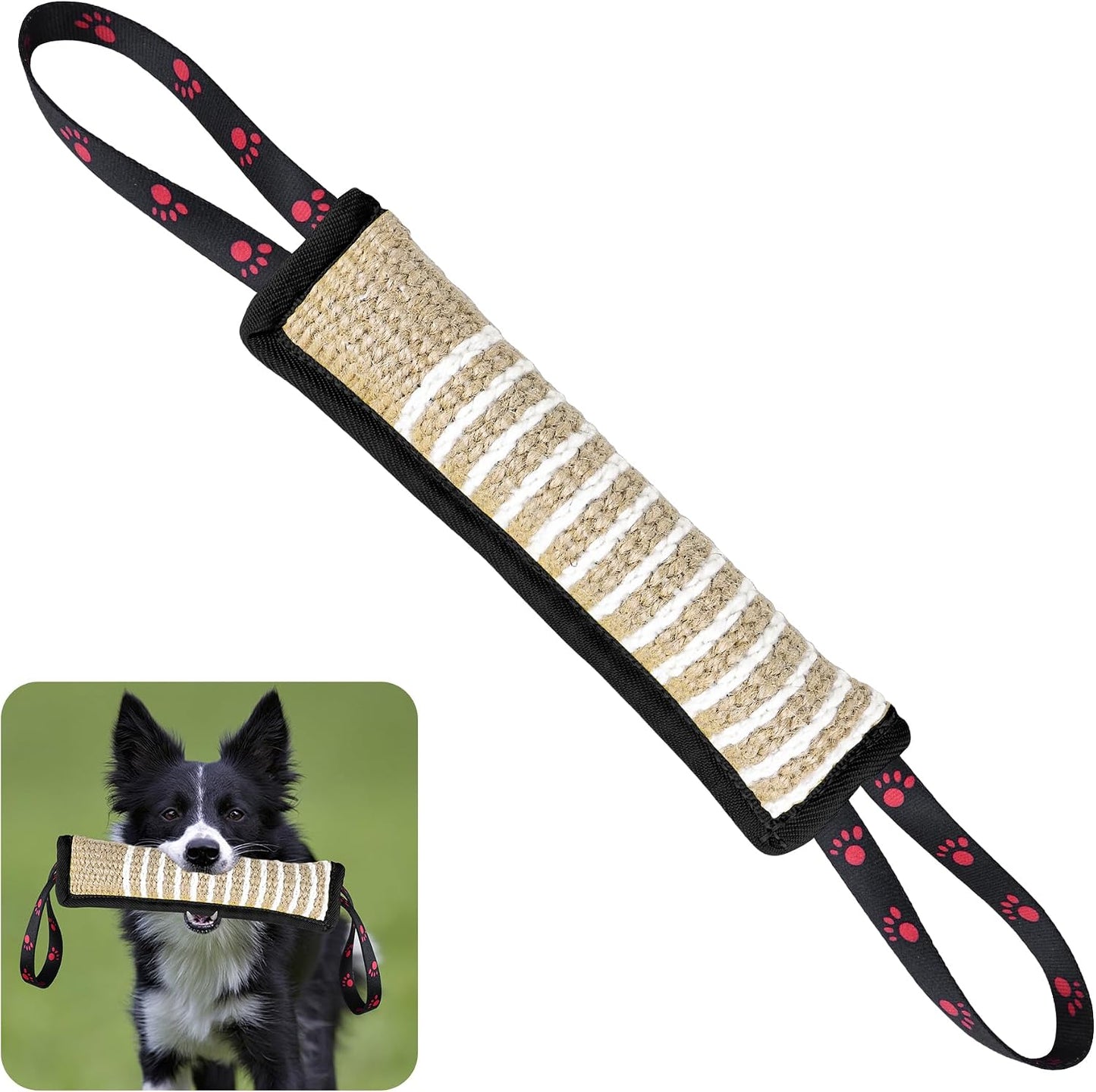 ToLanbbt heavy duty canine reward toy highlighting the dual sturdy rope grip handles