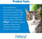 Text on packaging highlighting 250 mg L-Lysine for cat immune support