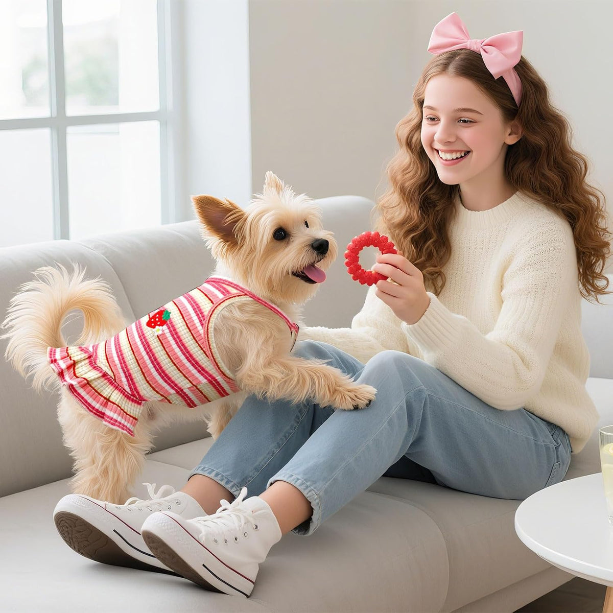 XGDMEIL breathable puppy dress side view for Shih Tzu and Yorkie