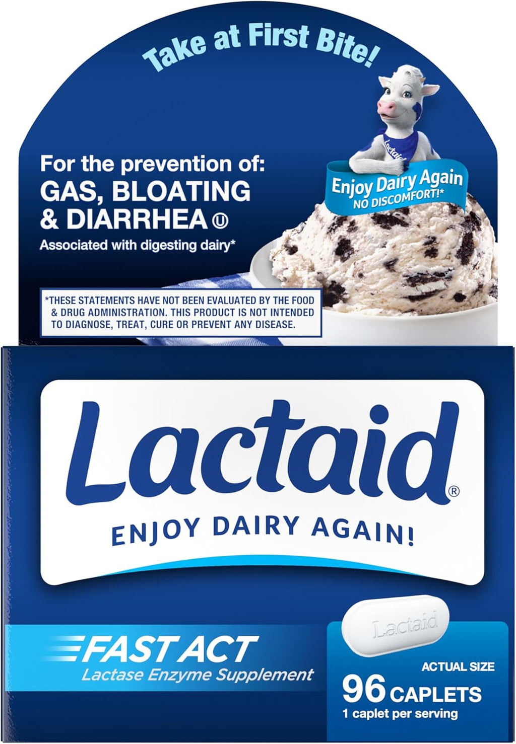 Lactaid Fast Act Lactose Intolerance Relief Caplets, Lactase Enzyme to Prevent Gas, Bloating and Diarrhea Due to Lactose Sensitivity, Single-Serve Supplements for Travel and On-The-Go, 60 Count - Image 7