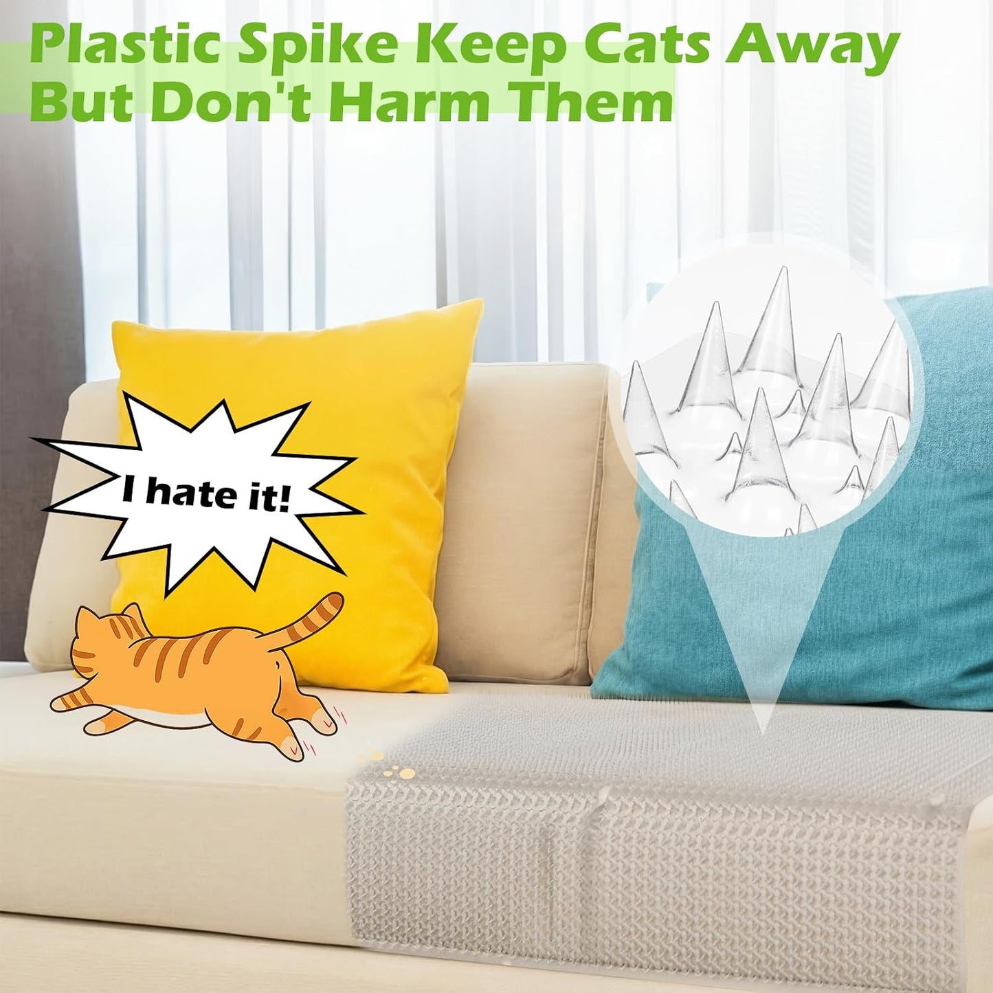 Teyva Daily cat repellent mat placed on a kitchen countertop