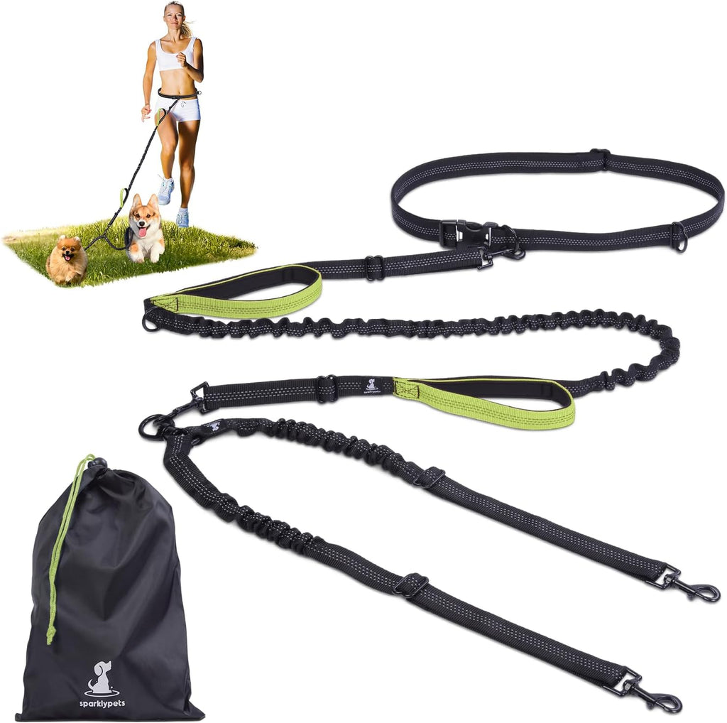 SparklyPets Hands Free Double Dog Leash - Dual Leash for Medium and Large Breeds - Lead for 2 Dogs with Padded Handles, Reflective Stitches, No Pull, Tangle Free - Image 15