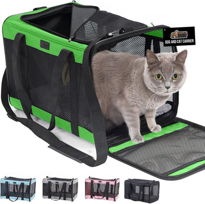GORILLA GRIP Cat Carrier Travel Bag Up to 15 Lbs, Soft Collapsible Small Dog Carriers, Top and Side Entry Breathable Mesh, Grip Feet on Underside, Cozy Washable Waterproof Pad, Portable Kennel, Gray - Image 11
