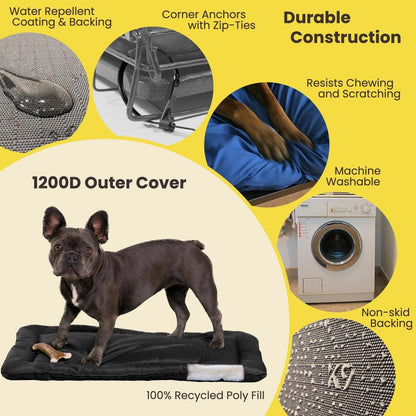 Non-skid rubberized bottom of K9 Ballistics travel dog mat