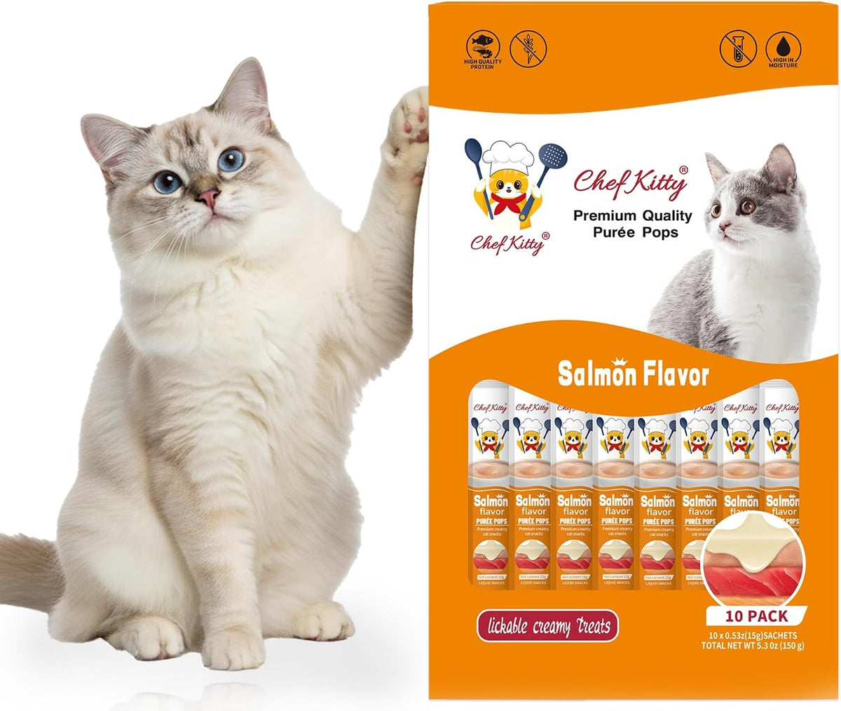 Cat Treats Lickable | Grain-Free Cat Food Toppers, High Protein | Creamy Puree Squeeze Ups with Vitamin E & Taurine, Digestible Formula | 0.5 oz. Each Tube, Chicken & Seafood Mix Variety | 20 Tubes - Image 15