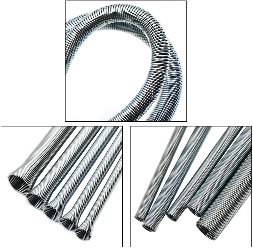 Five piece manual copper pipe bending springs laid out flat