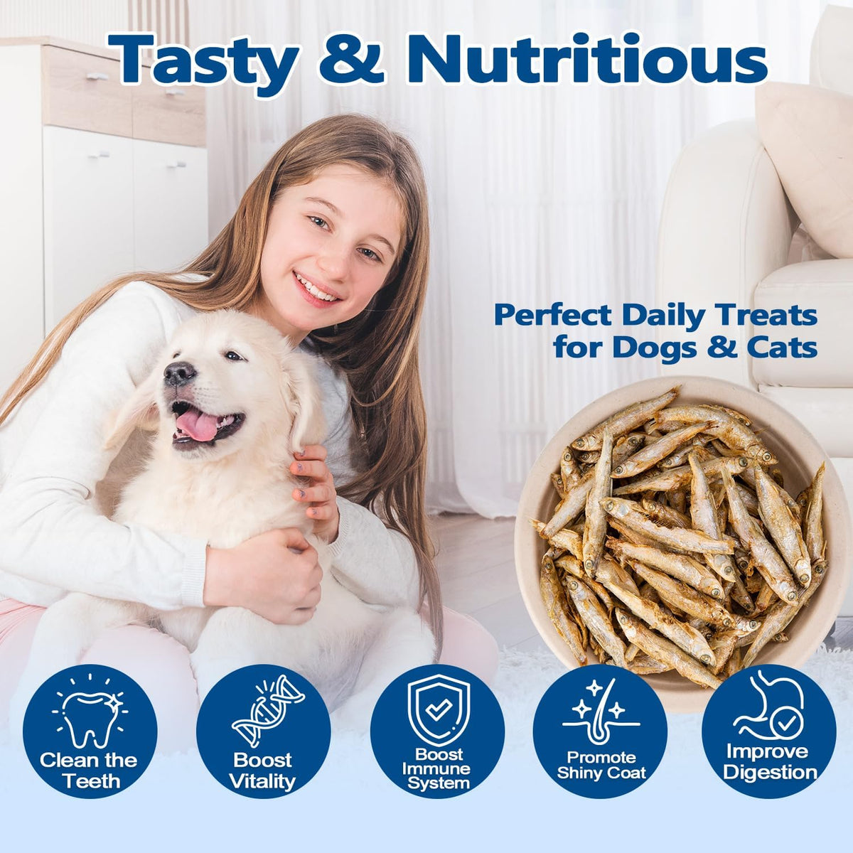All natural freeze dried whole fish meal topper for cats