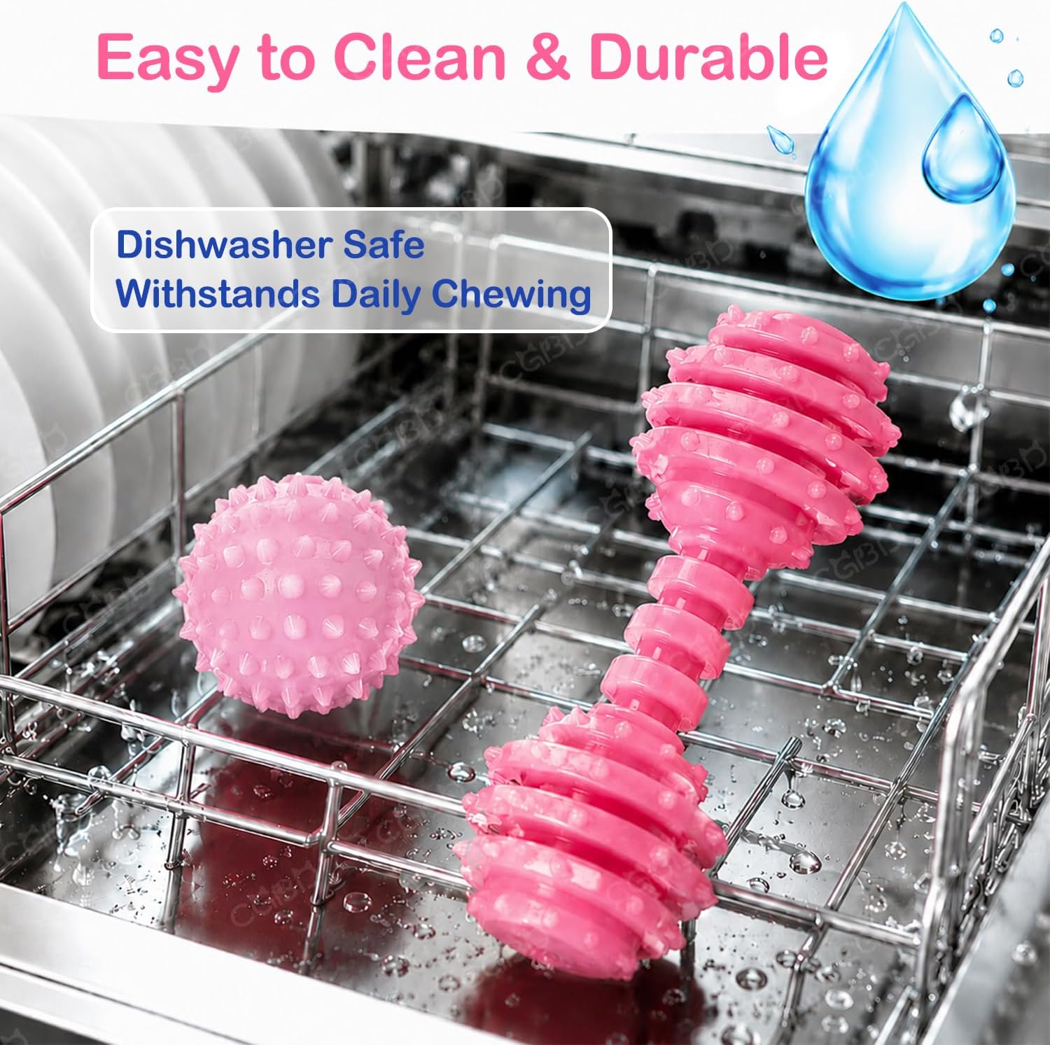 Durable natural rubber teething toys for small breeds