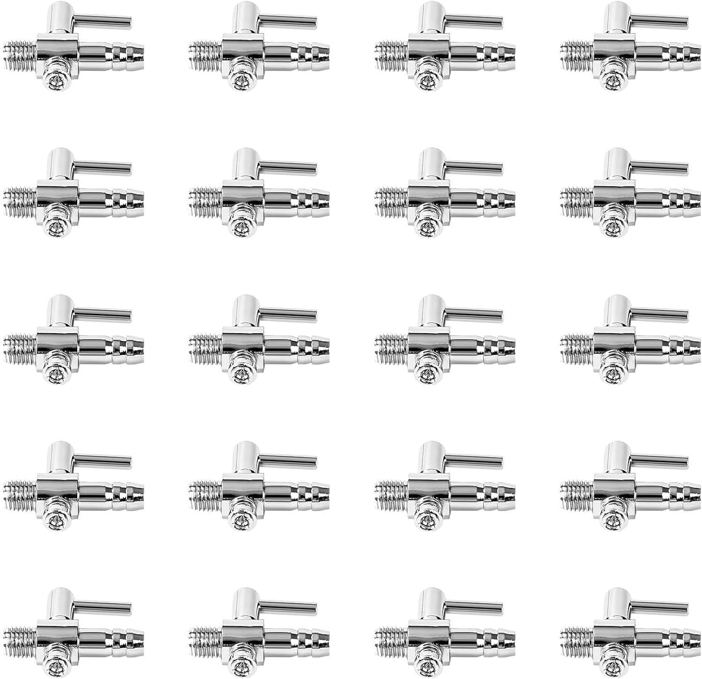 AQUANEAT metal air flow control valves twenty pieces pack front view premium aquarium accessories.
