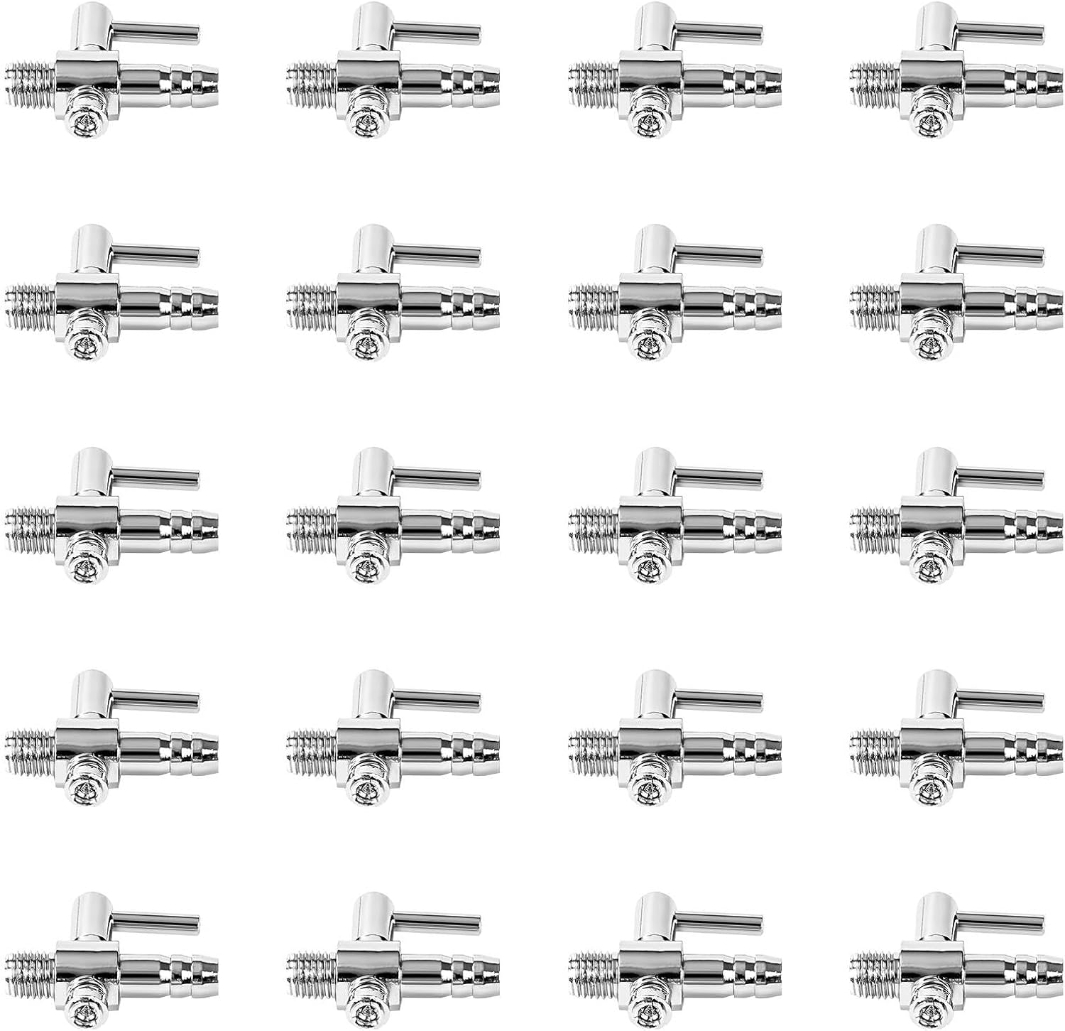 AQUANEAT metal air flow control valves twenty pieces pack front view premium aquarium accessories.