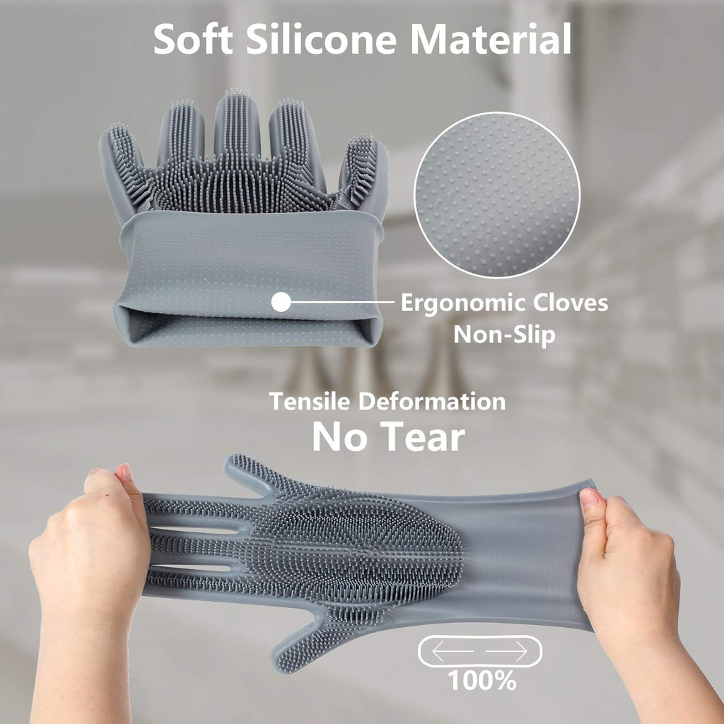 Commema massage mitt removing fur from a dog