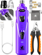 Whisper Quiet Dog Nail Grinder with 4 LED Lights, Safe & Stress-Free for Sensitive Dogs Cats of All Breeds & Sizes, 3 Grinding Bits, 3-Speed, Pet Nail Trimmers, Rechargeable Painless Grooming Kit - Image 12