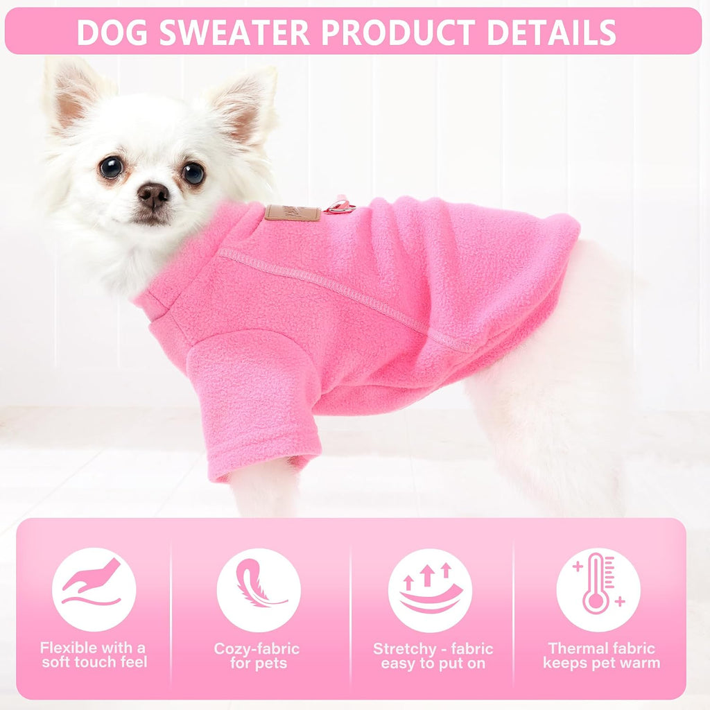 Two pieces of authentic warm pet apparel laid flat showing the sleeveless design