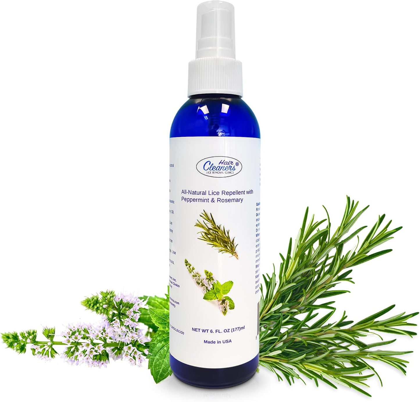 Hair Cleaners Lice Spray front view of 6 fluid ounce bottle for daily prevention