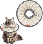 Agape soft cat cone collar ivory medium front view
