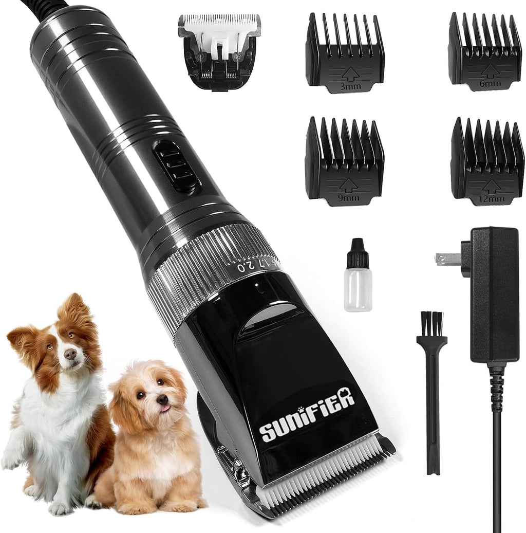 Sunifier professional dog grooming clippers front view of black heavy duty trimmer.