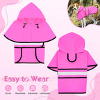 Comfortable hooded pet raincoat shielding dogs from heavy downpours and rain splashes
