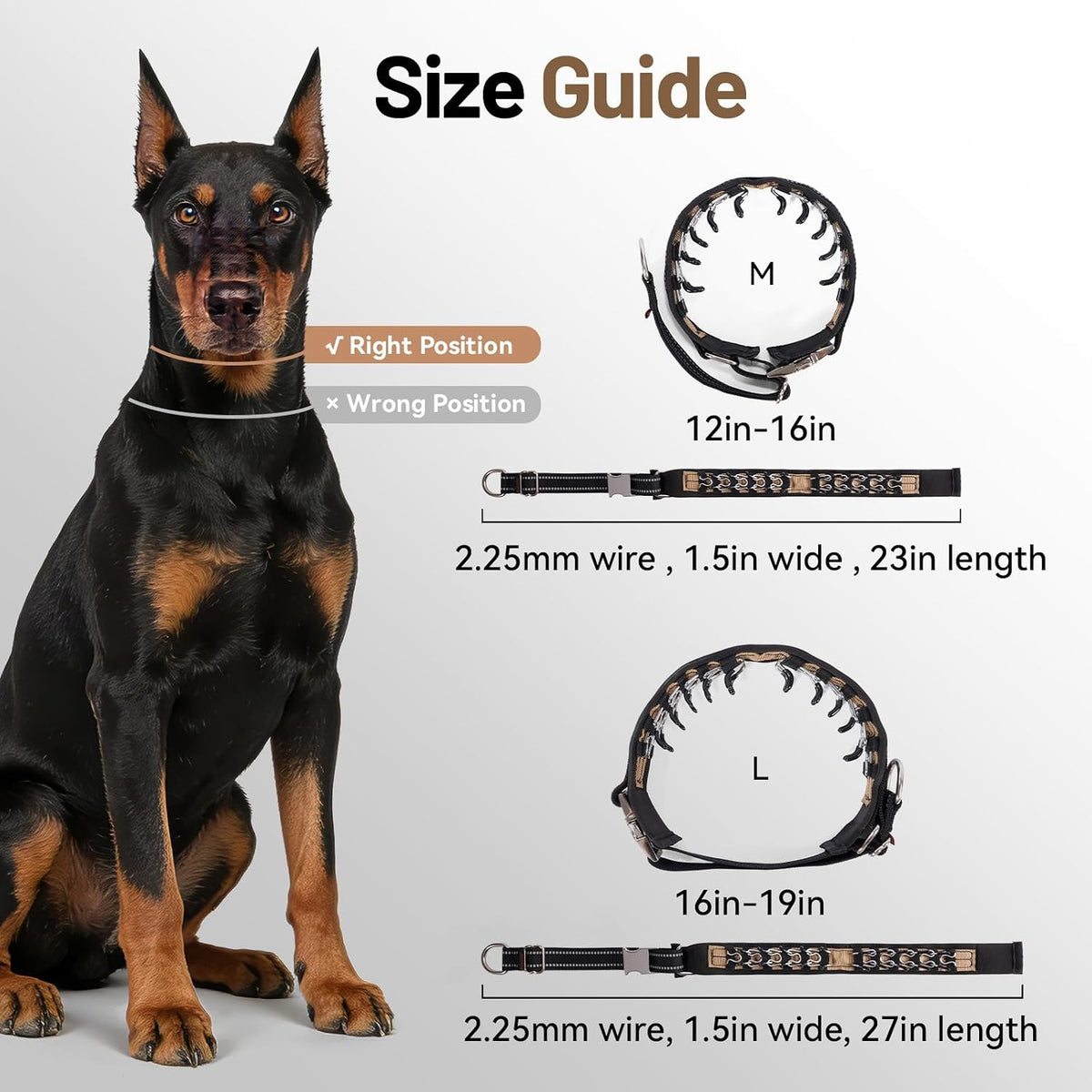 Pudiwind no pull behavior training dog collar close up