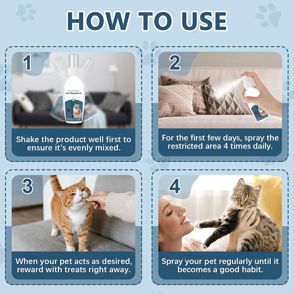 Gnaye cat deterrent spray being used on indoor house plants