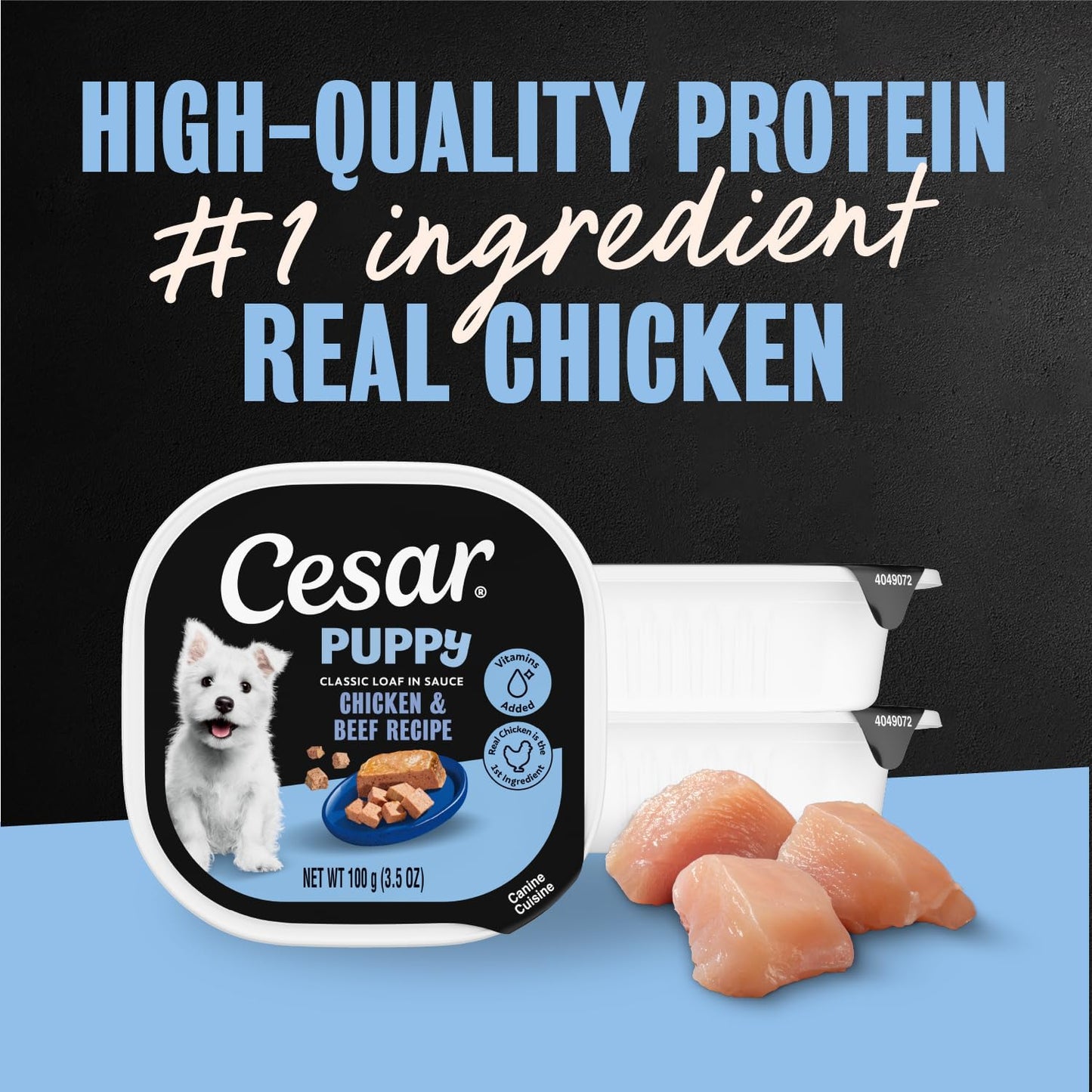 Nutritious puppy kibble topper chicken and beef formula