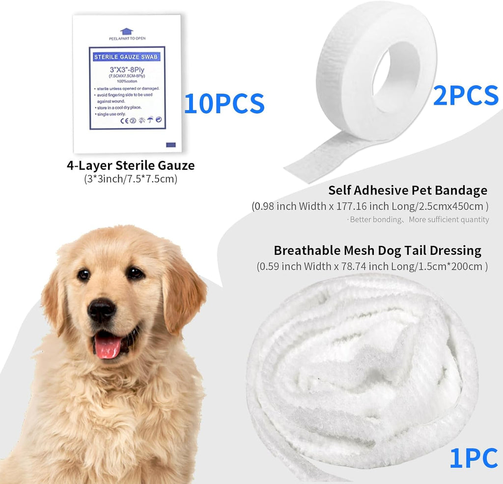Fexichuji pet wound care kit featuring sterile gauze and self-adhesive wrap