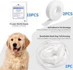 Fexichuji pet wound care kit featuring sterile gauze and self-adhesive wrap