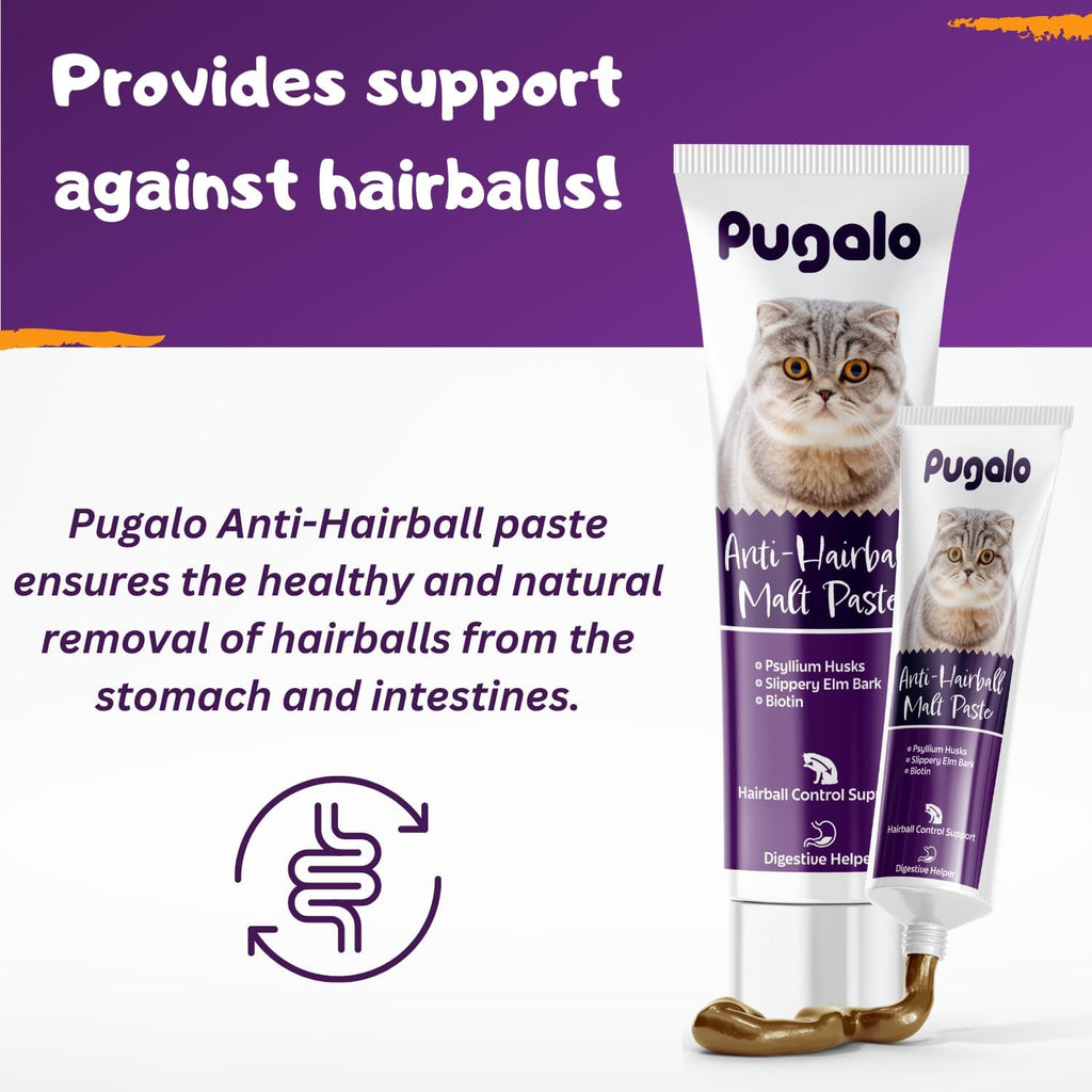 Pugalo cat supplement close up showing easy application malt flavor paste