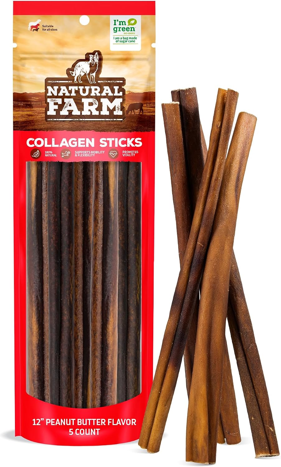 Natural Farm Bully Coated Gourmet Collagen Sticks (4 Inch, 25 Pack) - Real Bully Beef Coated, 95% Natural Collagen Dog Chews, Supports Healthy Joints, Skin & Coat - Best for Small & Medium Dogs - Image 10