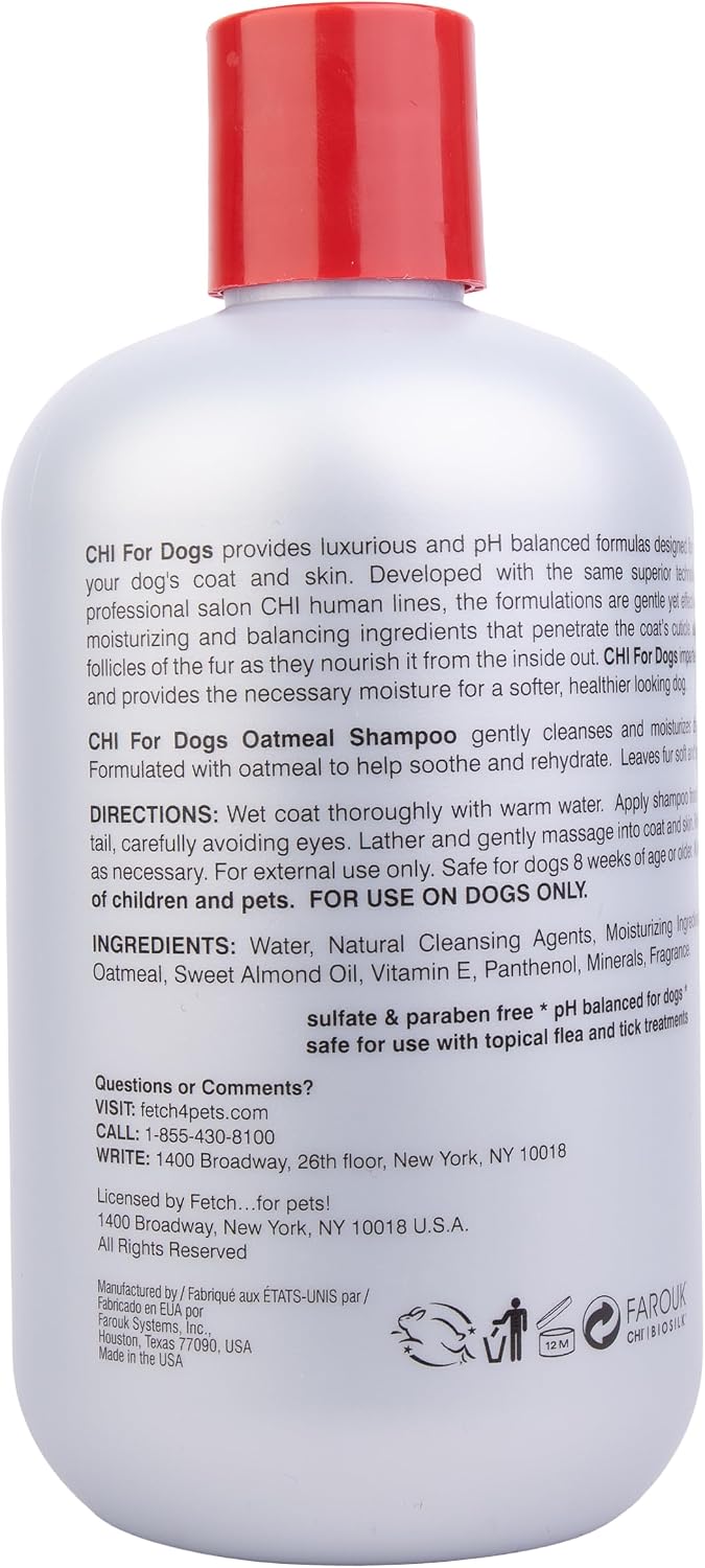 CHI for Dogs Oatmeal Shampoo packaging for puppy and adult use