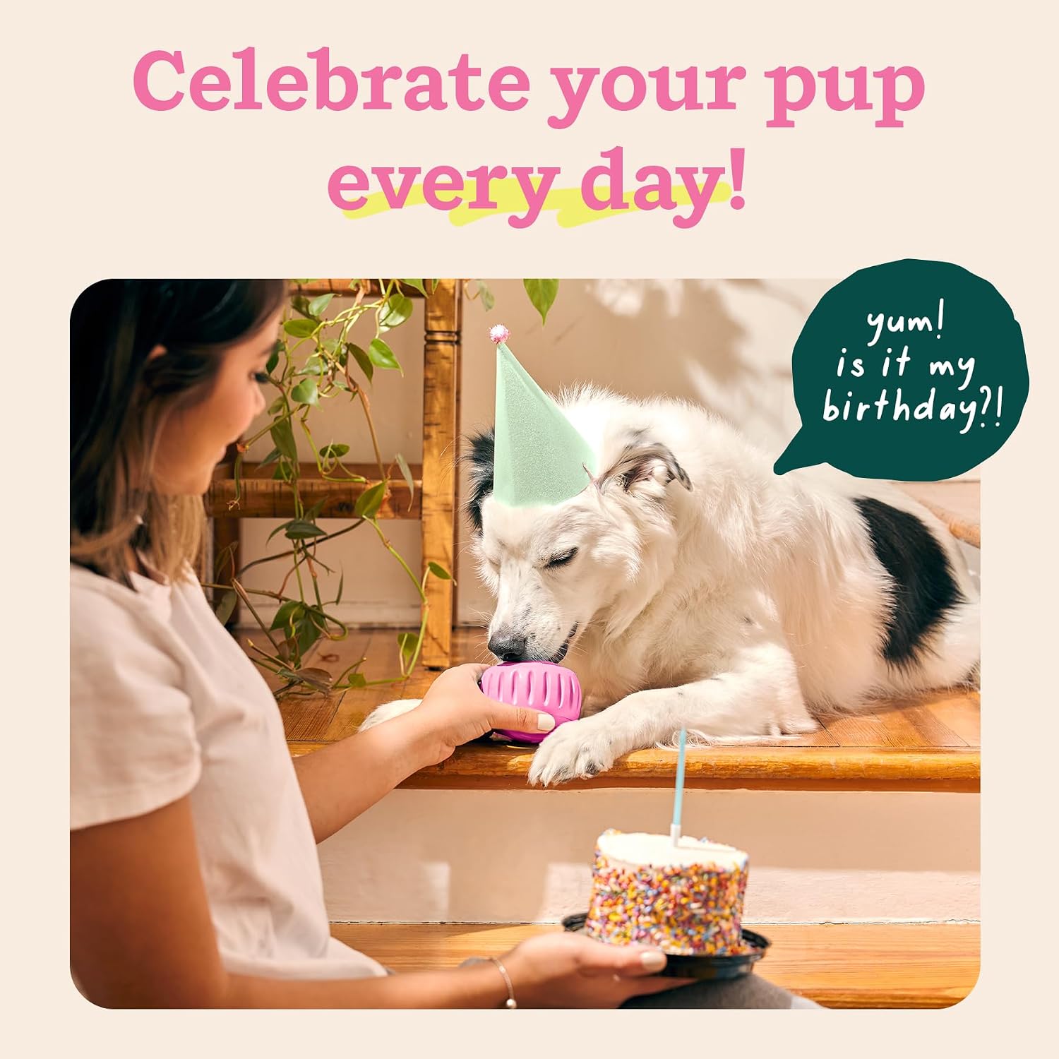 Side profile of Woof Party Pupsicle for large dogs