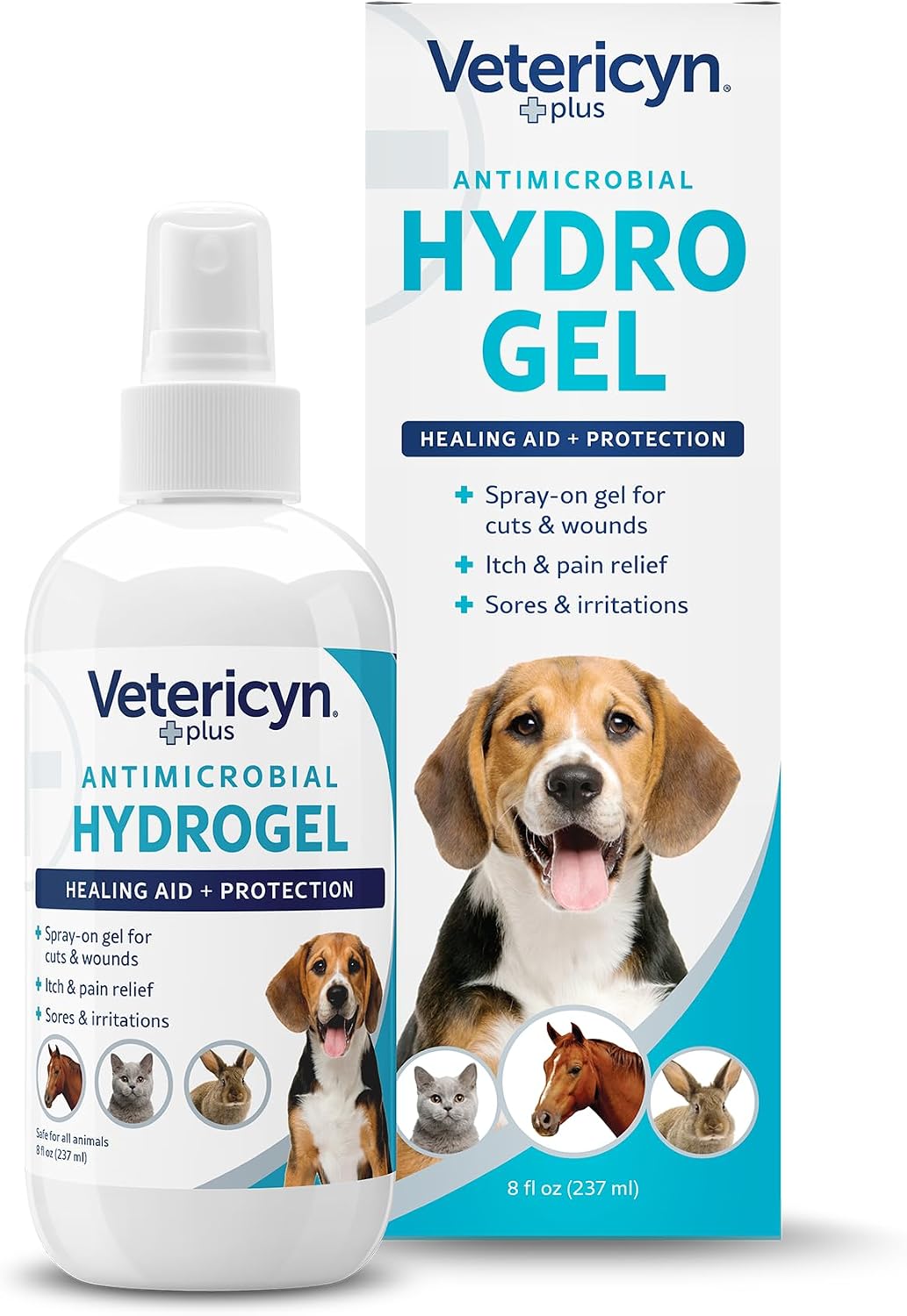 Vetericyn Plus 16 ounce bottle next to packaging