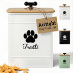 HB Design Co. airtight iron dog treat container front view