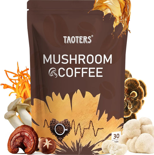 TAOTERS Mushroom Coffee Blend front view pack for focus and immunity