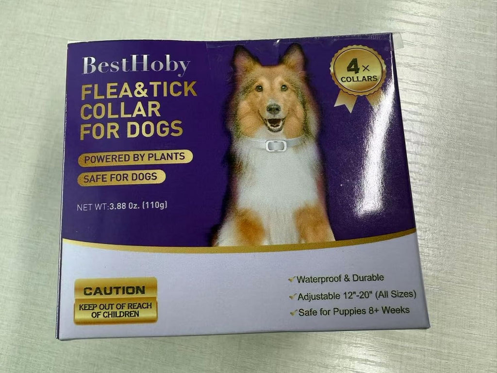 Close up of BestHoby adjustable natural flea collar for dogs