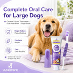 VVHOMIFE premium dog oral care kit contents laid out for medium and large canine dental routine