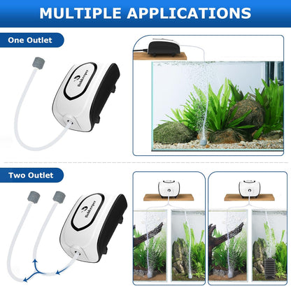 Side profile of Fishkeeper ultra quiet aquarium bubbler pump