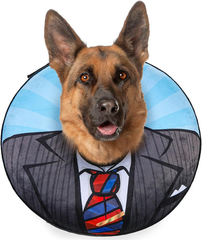 BEAUTYZOO Dog Cone Alternative After Surgery for Large Medium Small Dogs, Soft Inflatable Cone Collar for Dogs Cats, Pet Neck Donut E Collar Dog Recovery Collars to Stop Licking, Shark Blue, L - Image 9